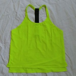 NWOT Neon yellow running tank. Racer back XL